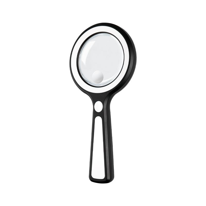 

Magnifying Mirror for Elderly Readers, Rechargeable Handheld with Light, Student Observation Gift білий