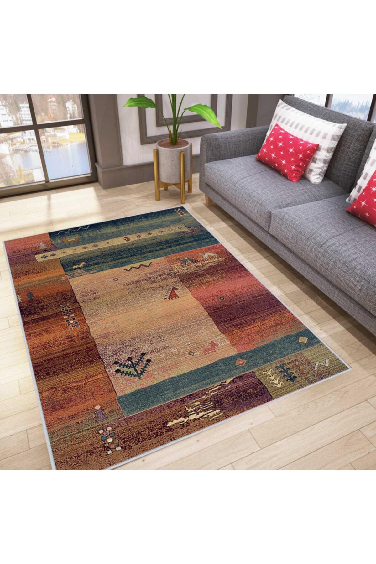 

Домашний моющийся ковер с принтом Rovigo RVG1026 50x80 оранжевый