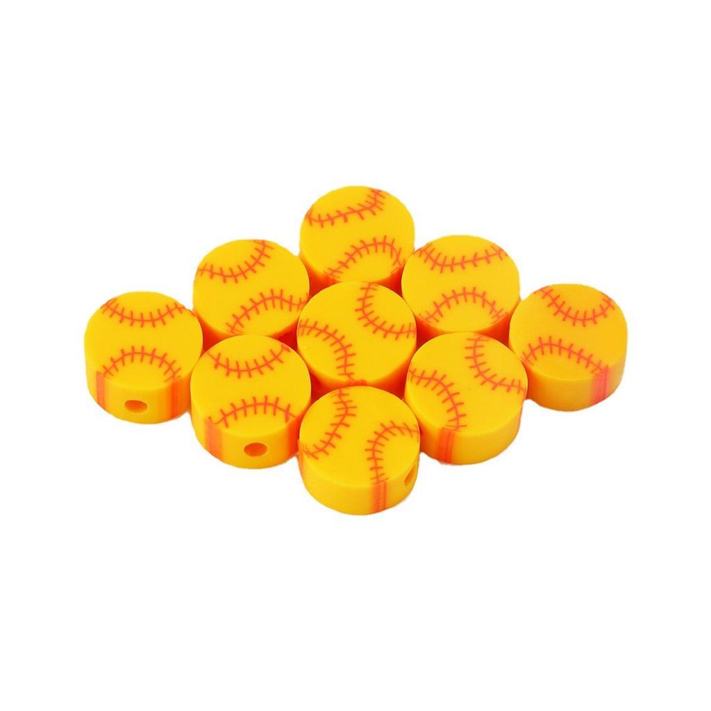 Diy Jewelry Accessories Soft Pottery Beads Yellow Baseball Beads Loose Beads Handmade Diy Material Bracelet Necklace