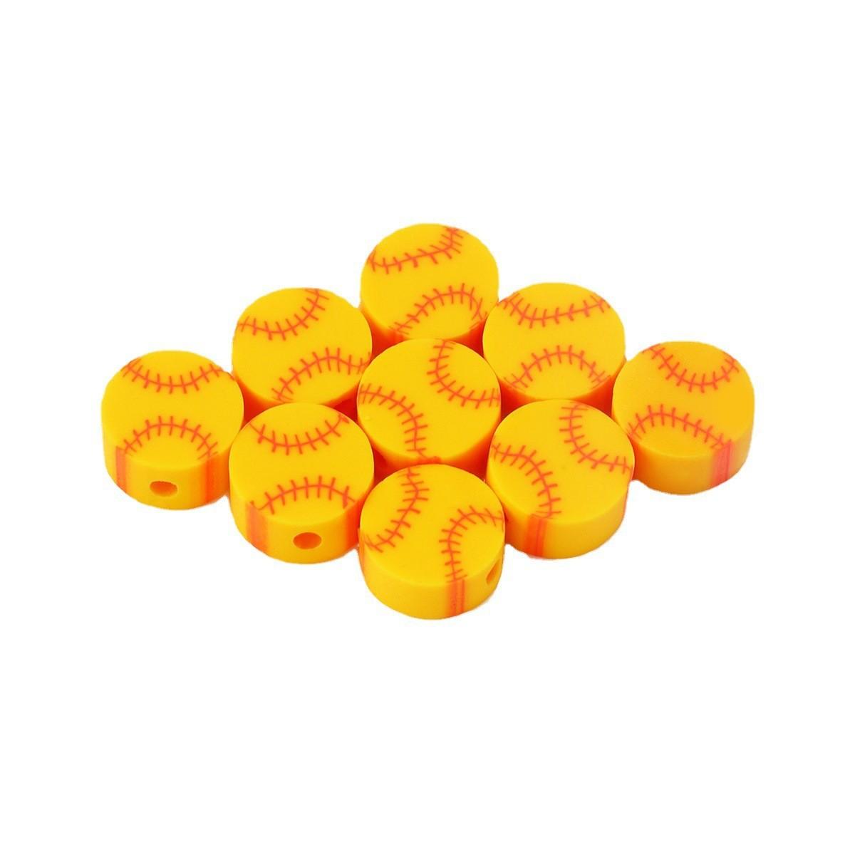 

Diy Jewelry Accessories Soft Pottery Beads Yellow Baseball Beads Loose Beads Handmade Diy Material Bracelet Necklace