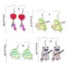 Cute Mushroom Frog Earrings Drop Earrings Acrylic Cartoon Balloon Print Dangle Earrings Ear Dangles Ear Pendant for Girl