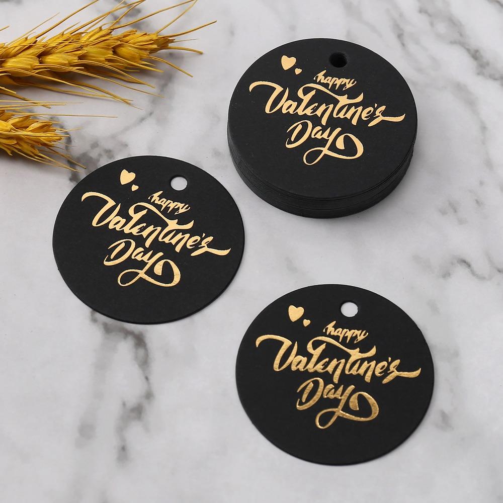 100pcs Heart Shaped Cards Valentine's Day Tags Red Hanging Decoration Gift Labels DIY Hand Gift Hanging Tag