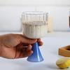Small Ins Champagne Cup High Beauty Household Red Wine Cup Heat Resistant Vertical Textured Glass Mug Dessert Juice Goblet