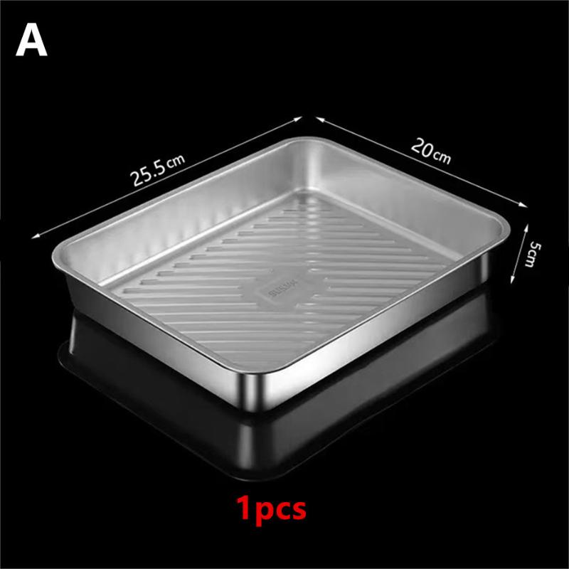 

Kitchen Storage Box Refrigerator Organizer Stainless Steel Food Containers Tray For Dumpling Fruits Vegetables Meat Cake