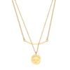 Double Round Card Letter Necklace Women'S Pendant Does Not Fade Versatile Collarbone Premium Durable Quality Useful