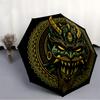1pc Demon Mask Auto Open/close, All-Season Portable Folding Umbrella for Women & Men, Travel, Everyday, Formal Events - Compact Luxury Parasol, Outdoo