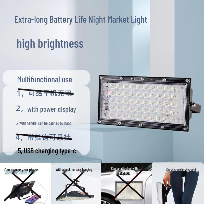 

Stall Night Market Rechargeable LED Strip Lights for Outdoor Camping and Live Streaming 2000WH [Runtime 2 Hours]