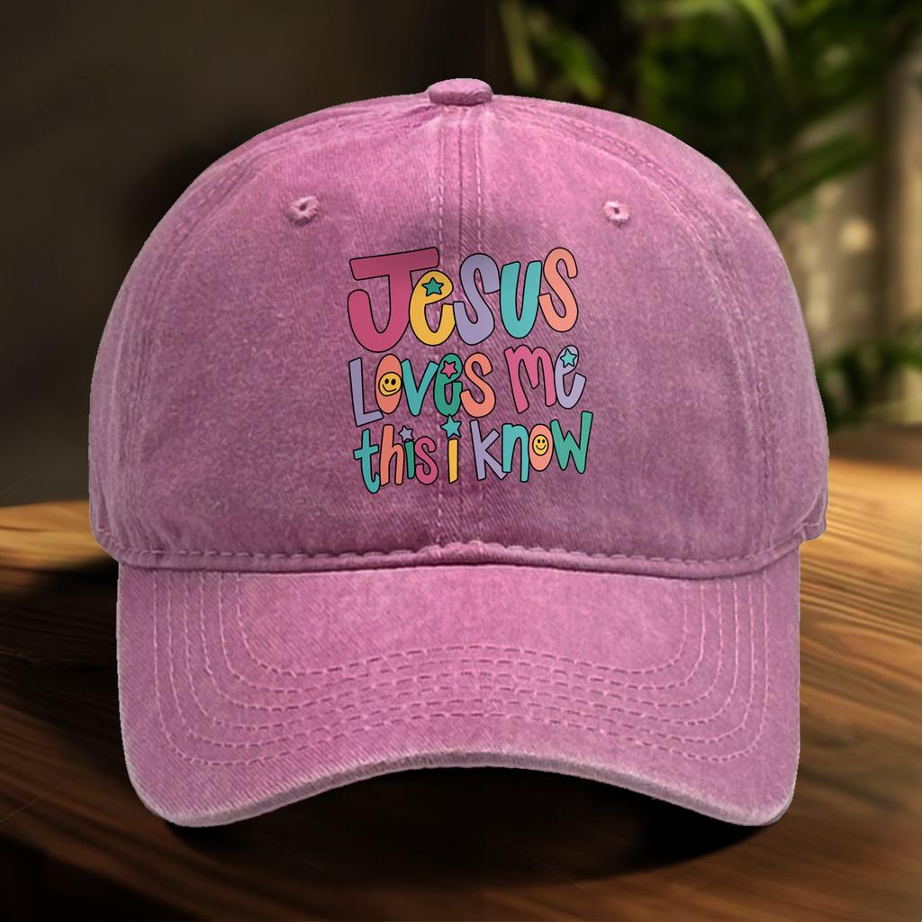"Jesus Love Me" Print Adjustable Baseball Caps Unisex Hats For Woman Washed Cotton Curved Brim Snapback Baseball Hat