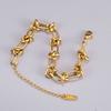 New Stainless Steel Gold colour Knotted Chain Bracelet Fashion  for Women Men Hip Hop Twisted Link Bracelets