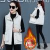 Autumn and winter new simple warm outer wear vest women's velvet thickened down cotton short vest slim fit