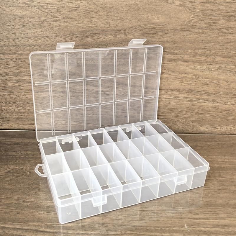 24 Grids Compartment Plastic Storage Box Jewelry Earring Box Bead Screw Container Home Storage Case Display Organizer Container