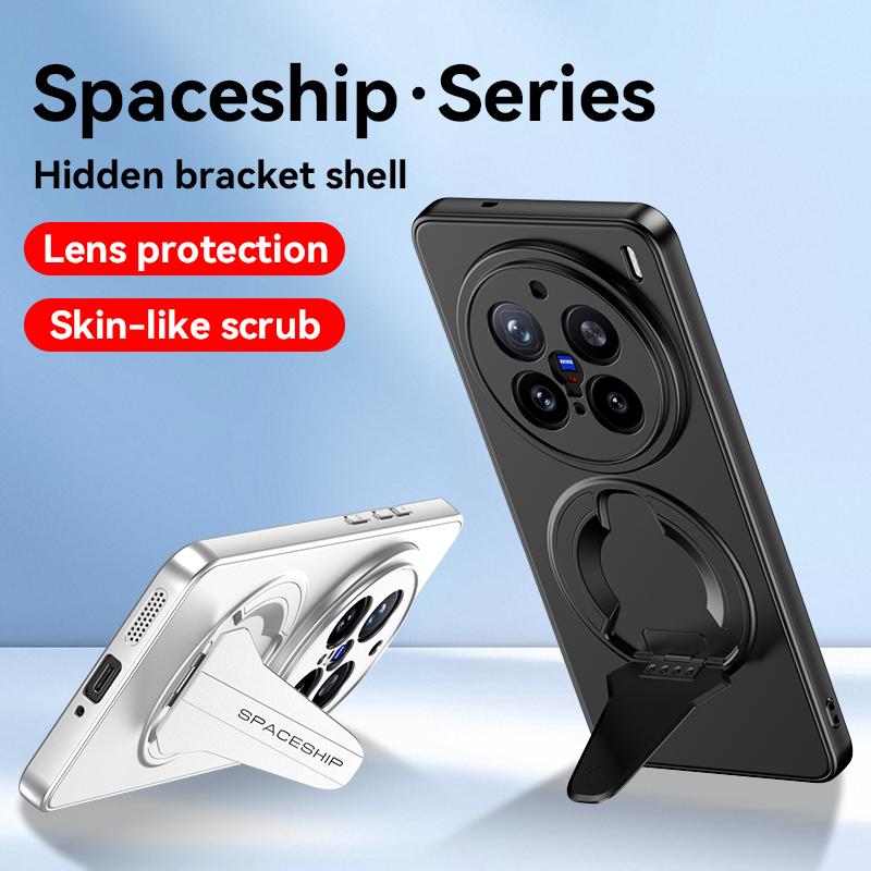KEYSION Magnetic Phone Case for VIVO X200 Pro 5G X200 FE Metal Paint Upright Kickstand Shockproof Back Cover for VIVO X100 Pro