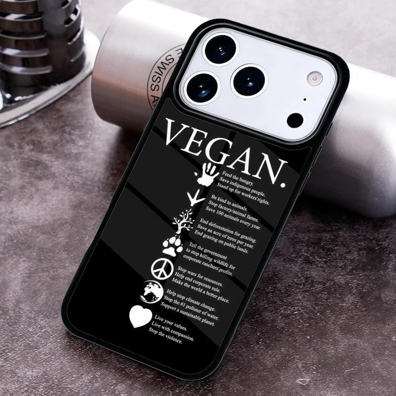 VEGAN FOOD QUOTES ANIMAL LOVE VEGGIE Phone Case For iPhone 17,16e,15,14,13,12,11,Mini,Pro,MAX soft Silicone Cover