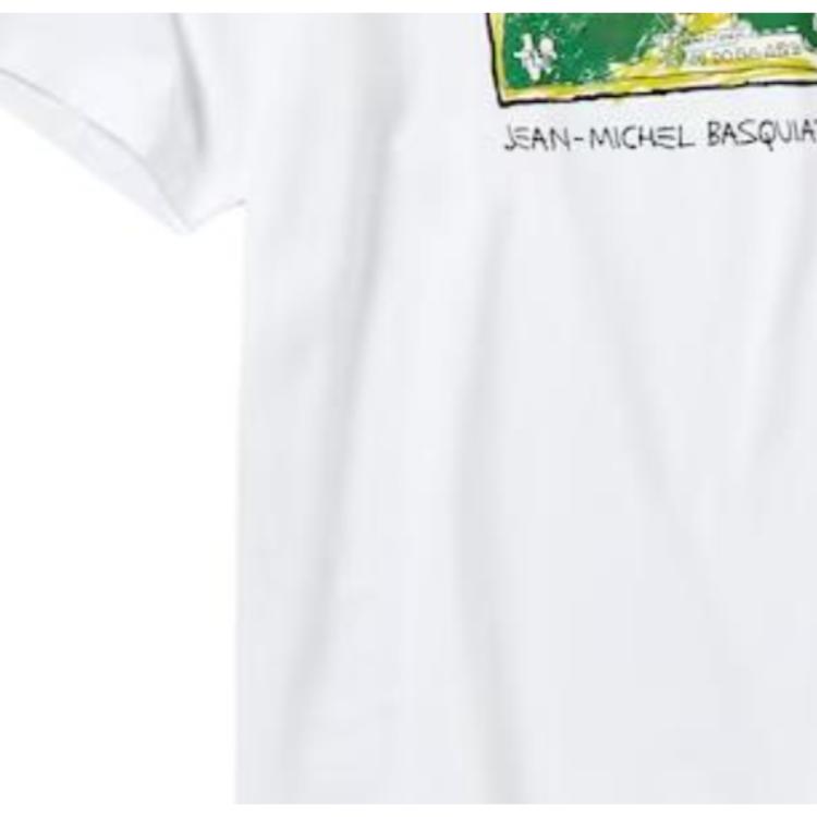 Uniqlo X Jean-Michel Basquiat Collaboration SS24 Front Graphic Print Short Sleeve T-Shirt Unisex Tops White 470740-00