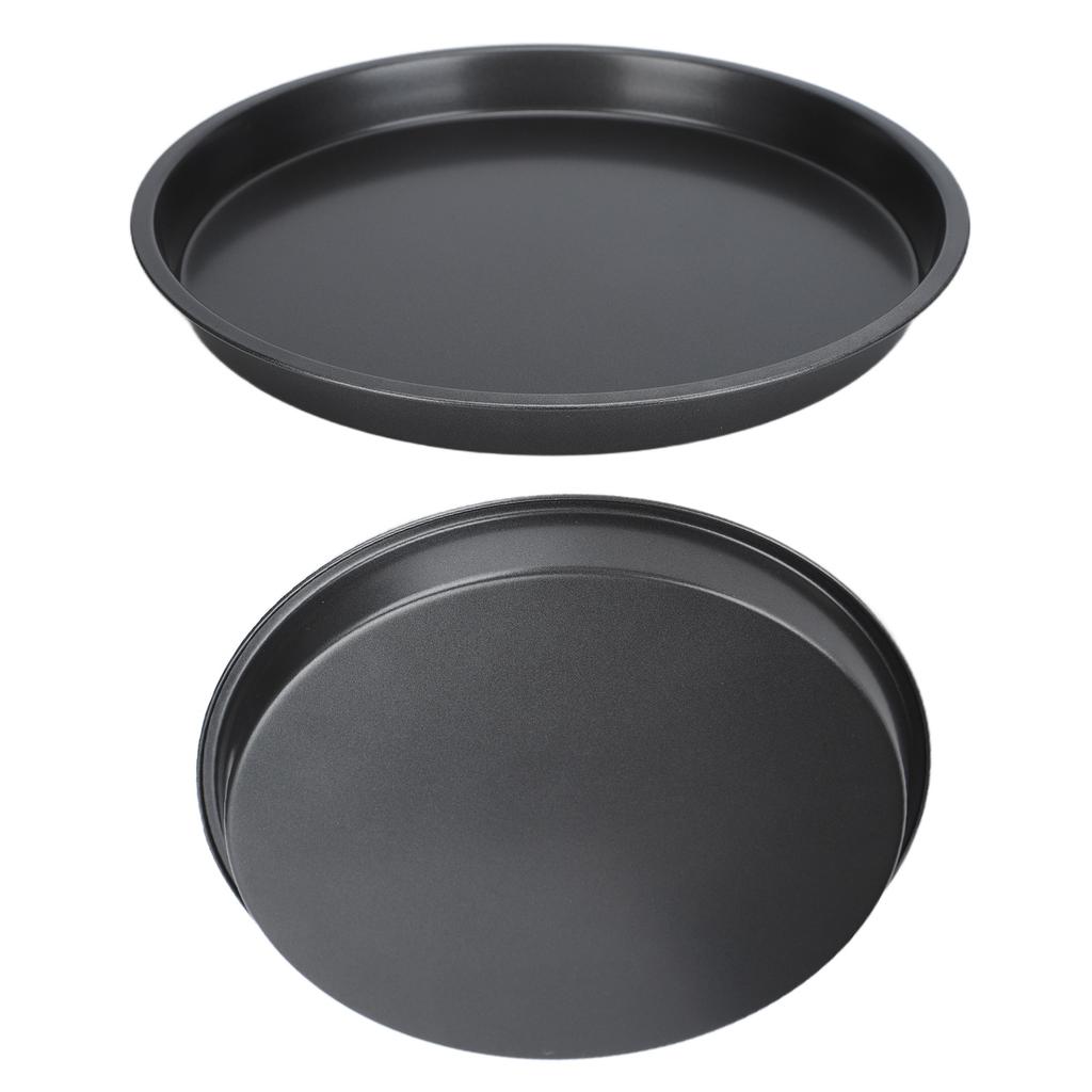 2Pcs Non Stick Pizza Pan Deep Thickened Carbon Steel Baking Pan for Kitchen Bakery10in