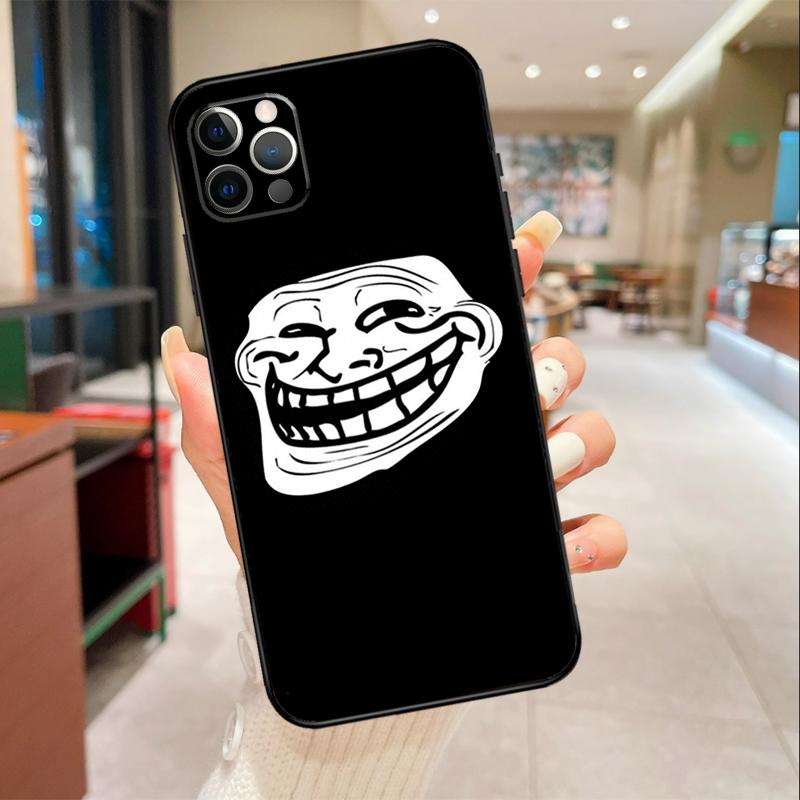 

Чехол для телефона с мемом Troll Face для iPhone 17 Air 16 14 13 11 15 Pro Max mini 15 16 Plus 16e Защитная крышка iPhone 14Pro MAX