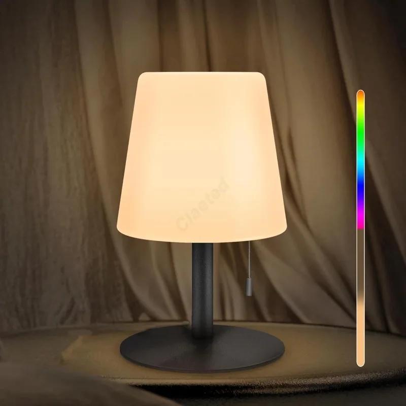 Simple LED Drawstring Adjustable Color Changing Small Desk Lamp USB Charging Bedroom Bedside Lighting Restaurant Atmosphere