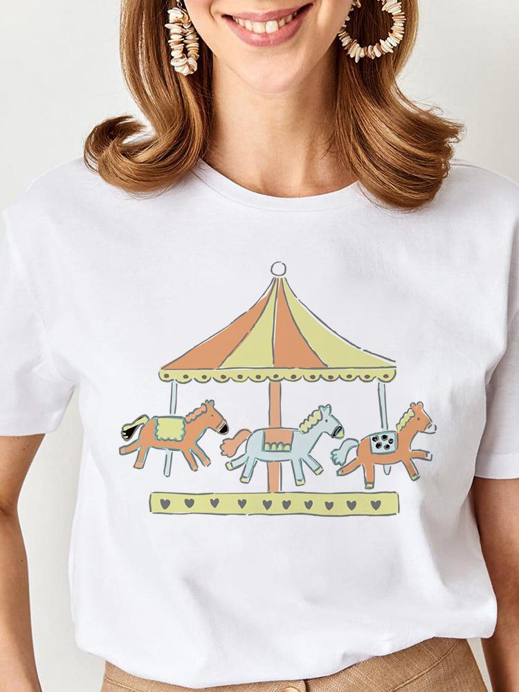 

Women s Graphic Kawaii Printed T Shirts Female Short Sleeve Tops Casual Elegant and Youth T-shirts for Woman Round Neck Tshirts