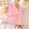 Sweet Set Girl's Spring/Summer Children's Sleeveless Bow Top + Trousers Two-piece Set