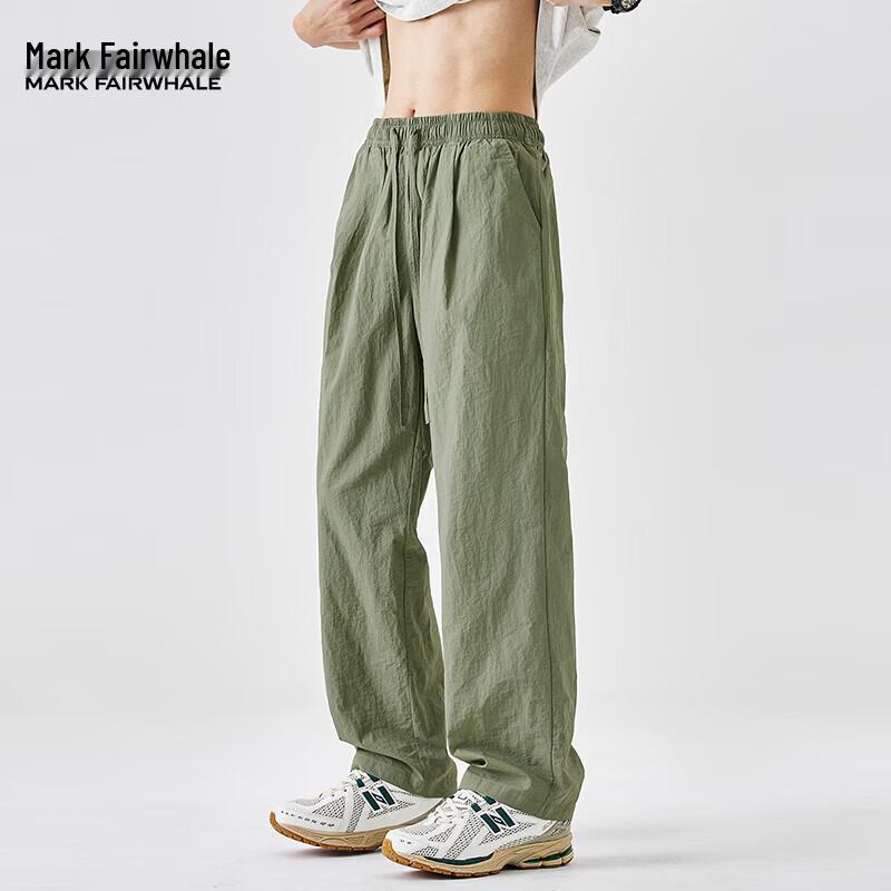 Mark Huafei Men s Ice Silk Loose Straight Casual Pants M