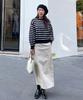 Ppaeppae Plus Size Back Elastic Slit H-Line Long Skirt