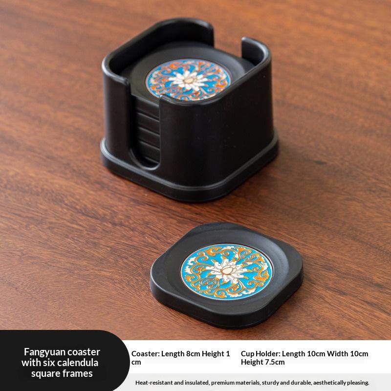 New 6Pcs PVC Coasters Dining Table Protector Pad Heat Resistant Cup Mat Coffee Tea Hot Drink Mug Placemat Kitchen Accessories
