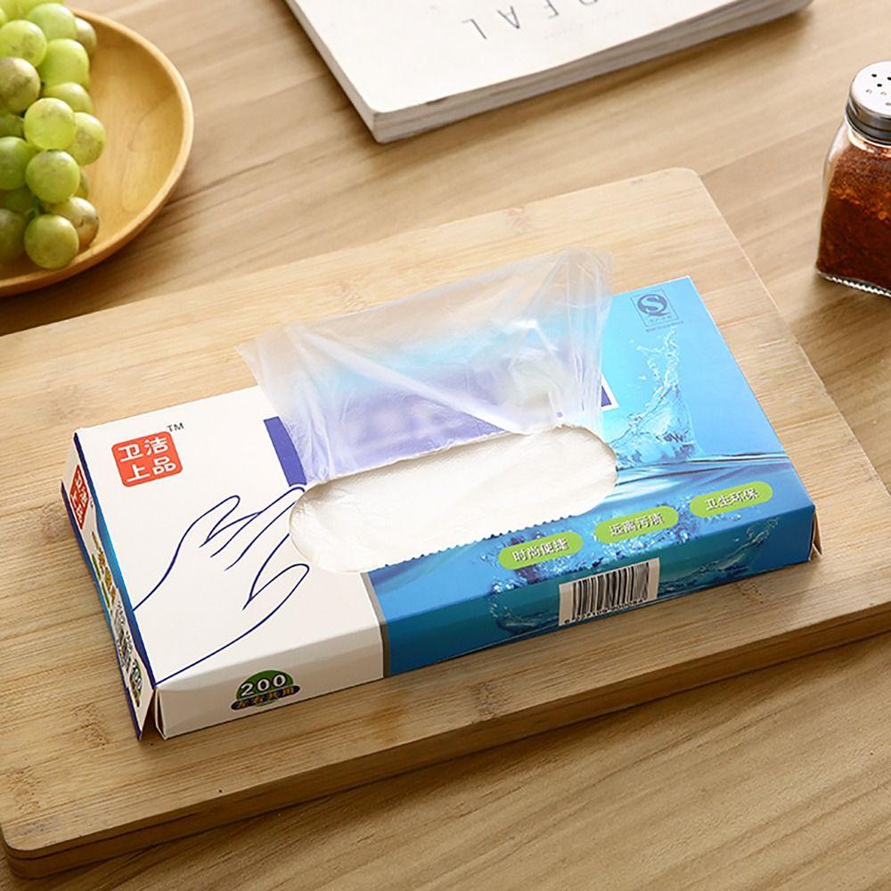 100Pcs/box Thickened TPE Cleaning Gloves Transparent Latex Free Gloves  For Household Market