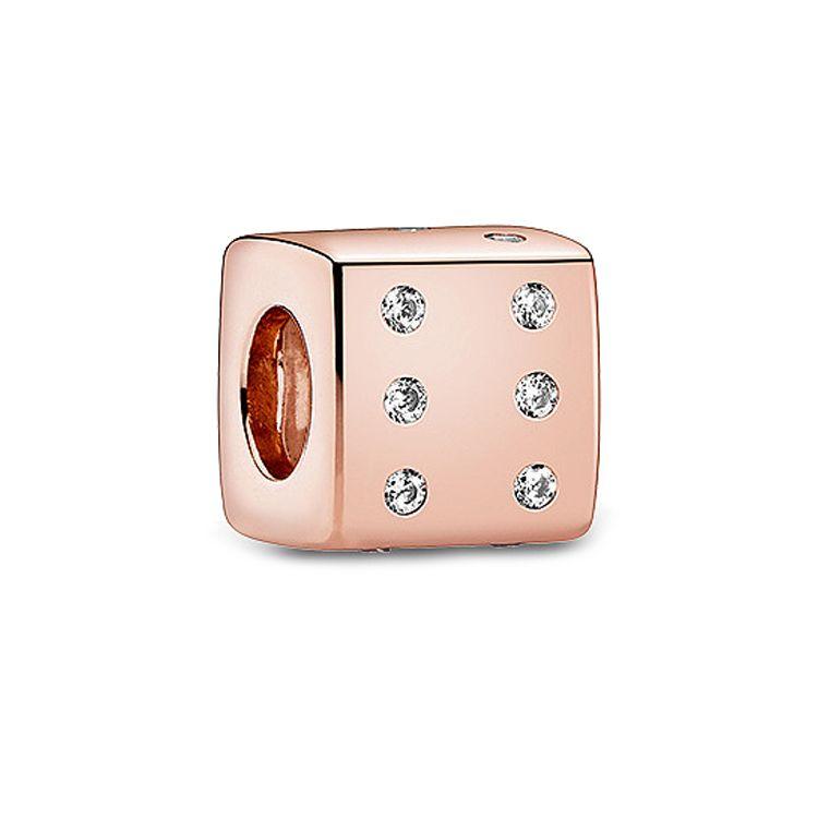 Pandora Rose Gold Shiny Dice Charm Unisex Charm 781269C01 Rose Gold