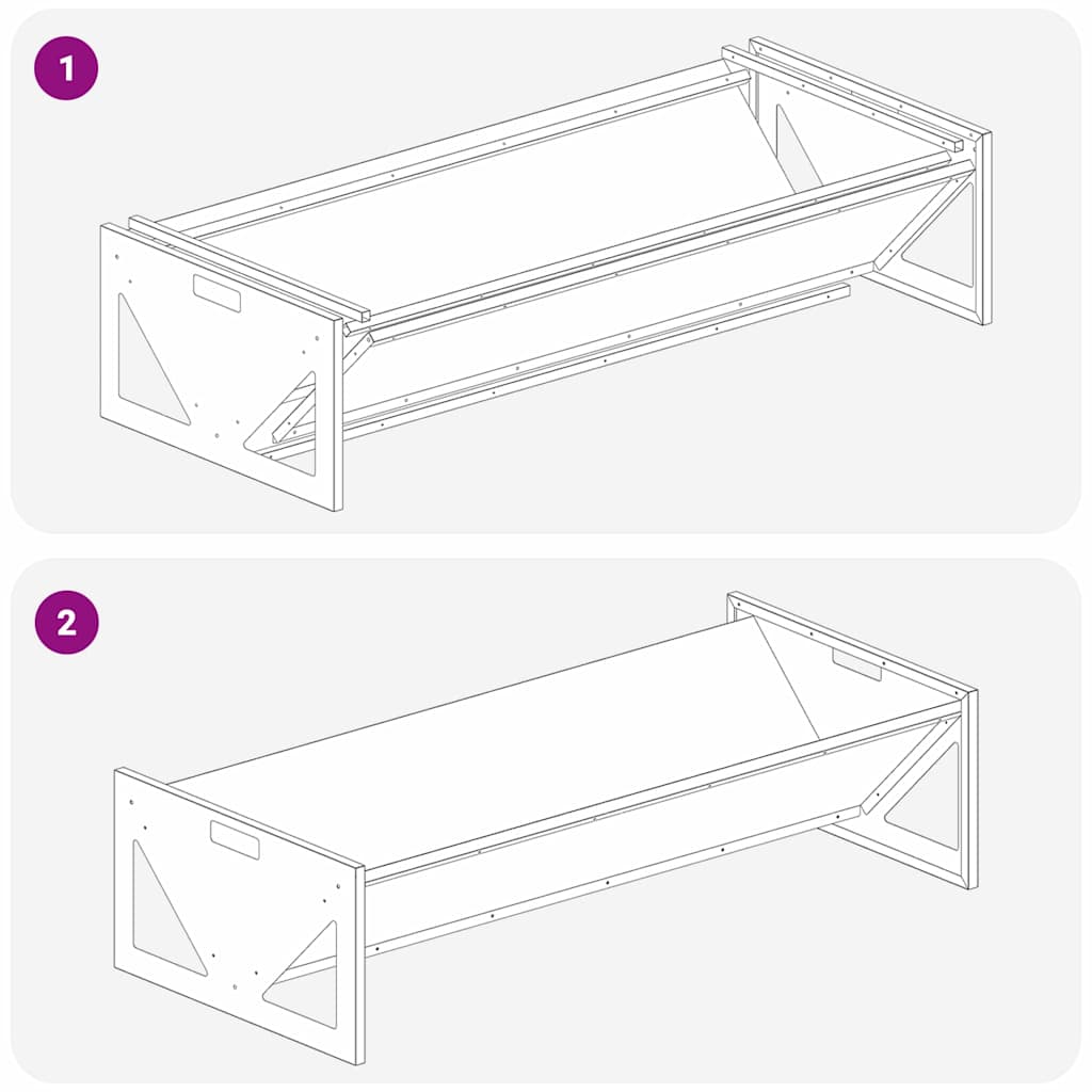 Animal Feed Troughs Olive Green 108 X 50 X 28 Cm
