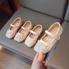 Classmate Girl Pearl Small Leather Shoes Fashion Small Fragrant Wind Princess Shoes 2025 Spring and Autumn New Baby Girl Soft Sole Single Shoes