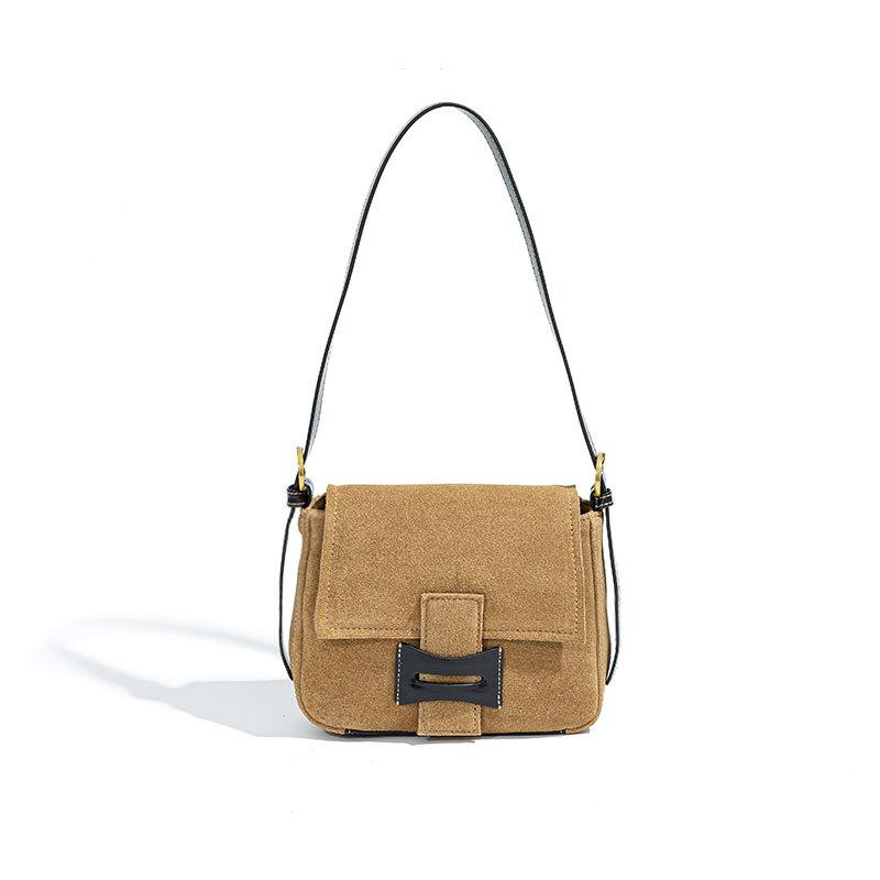 Frosted leather messenger bag 2025 new autumn and winter versatile cowhide small square bag fashionable retro premium shoulder messenger bag