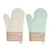 2Pcs Silicone Oven Mitts High Temperature Kitchen Gloves Non-Slip Silicone Lined Oven Gloves Machine Washable Kitchen Gloves for Baking Grilling