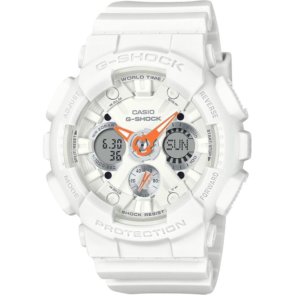 Casio G-Shock GMA-S120SA-7A1JF Mid-Size Model Eco-Friendly Material Women s Watch White Orange