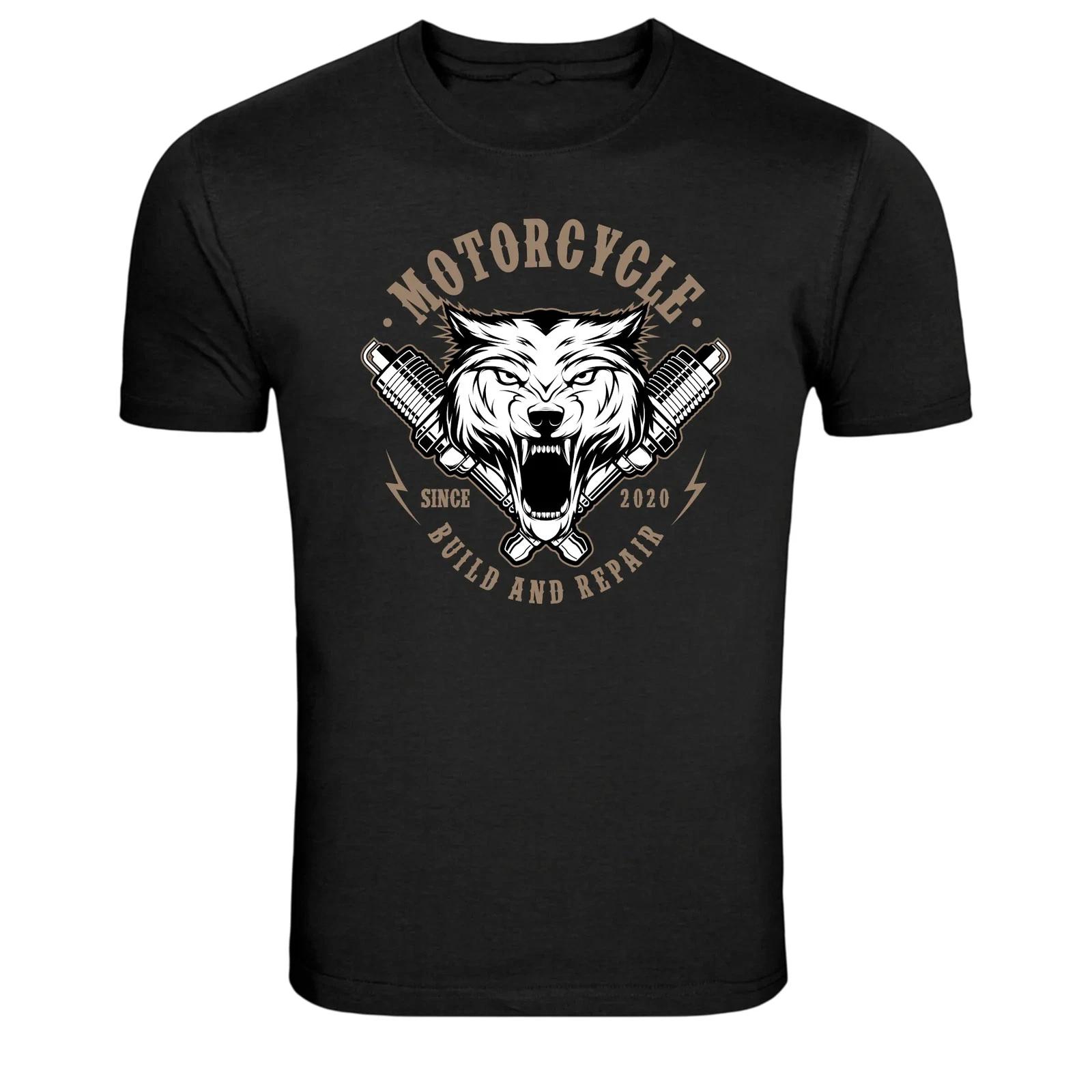 

Wolf Mechanic Motorcycle Garage Graphic T-Shirt S