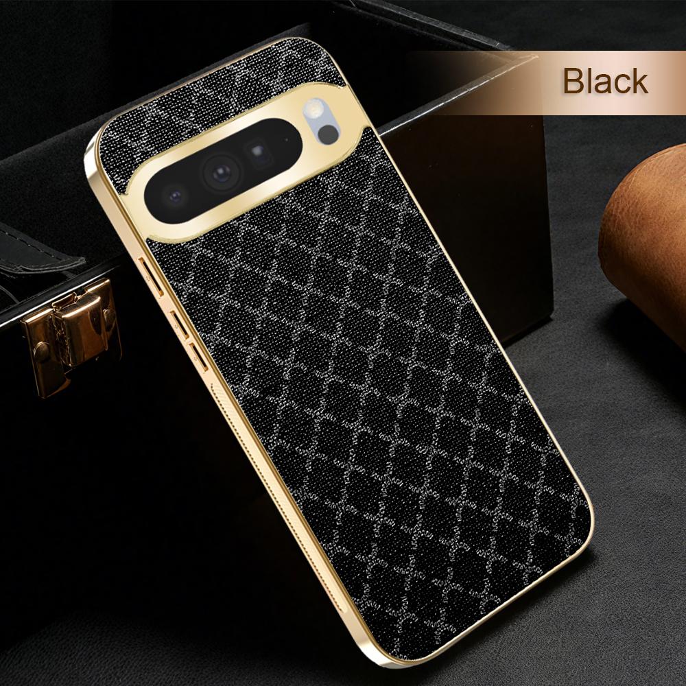 

Luxury Electroplating Plaid Pattern Phone Case For Google Pixel 10 Pro XL 9 7 Pro 7A 6A 6 Pro Cover TPU Protective Cases Fundas Google Pixel 7a чорний