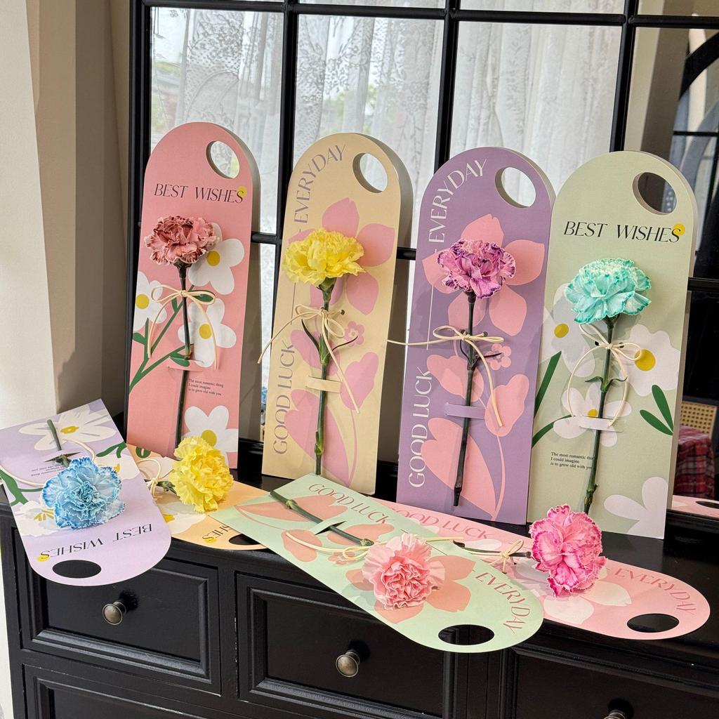 Valentine’s Single Flower Gift Box with Handle - Includes Card & Bouquet Packaging