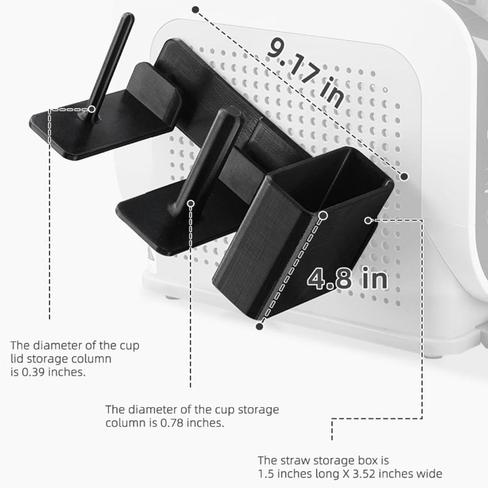 3-in-1 Becher-Organizer für Ninja Slushie-Maschine Desktop-Bar Papierbecherhalter Trennwand Seitenmontierter Halter für Becher, Deckel & Strohhalme