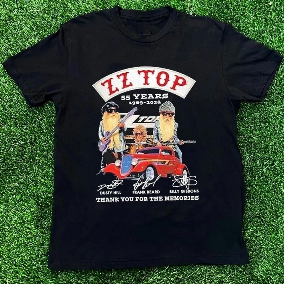 

ZZ Top 55 Years 1969-2024 Thank You For The Memories Signatures Shirt YA66 S