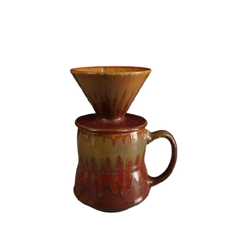 Stylish Ceramic V 60 Pouring Over Coffee Set 460ml Home Brewing Coffee Set Produced For Even Extraction And Easy Cleaning