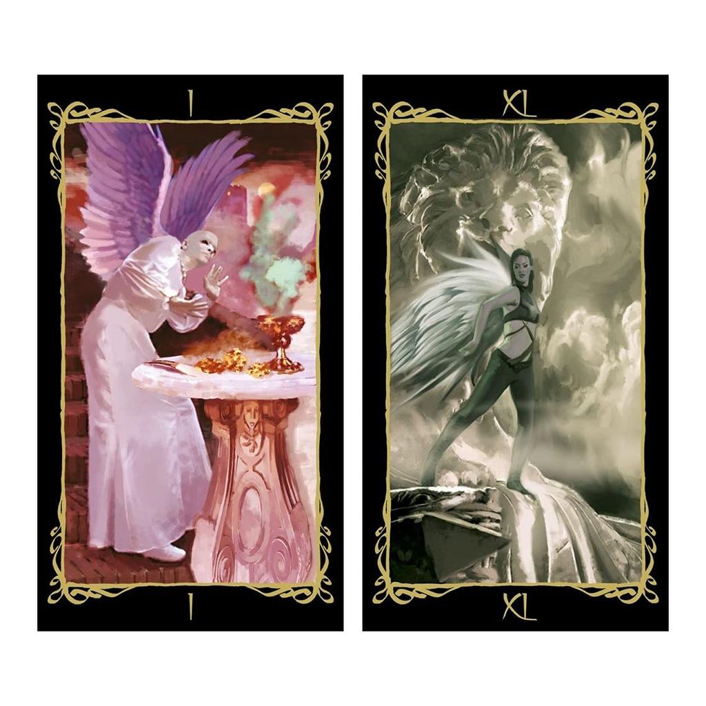 Kancharo Tarot Cards 78 Pieces Tarot Fortune Telling Angels Japanese Tarot Cards Basic Instructions Pouch Included [Dark Tarot] & (Genuine Product)