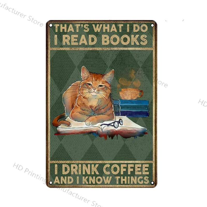Cute Cat Wall Poster Pet Decor For Kitchen Vintage Tin Sign Metal Plates Home Decoration Modern Bar Accessory Restaurant Garden