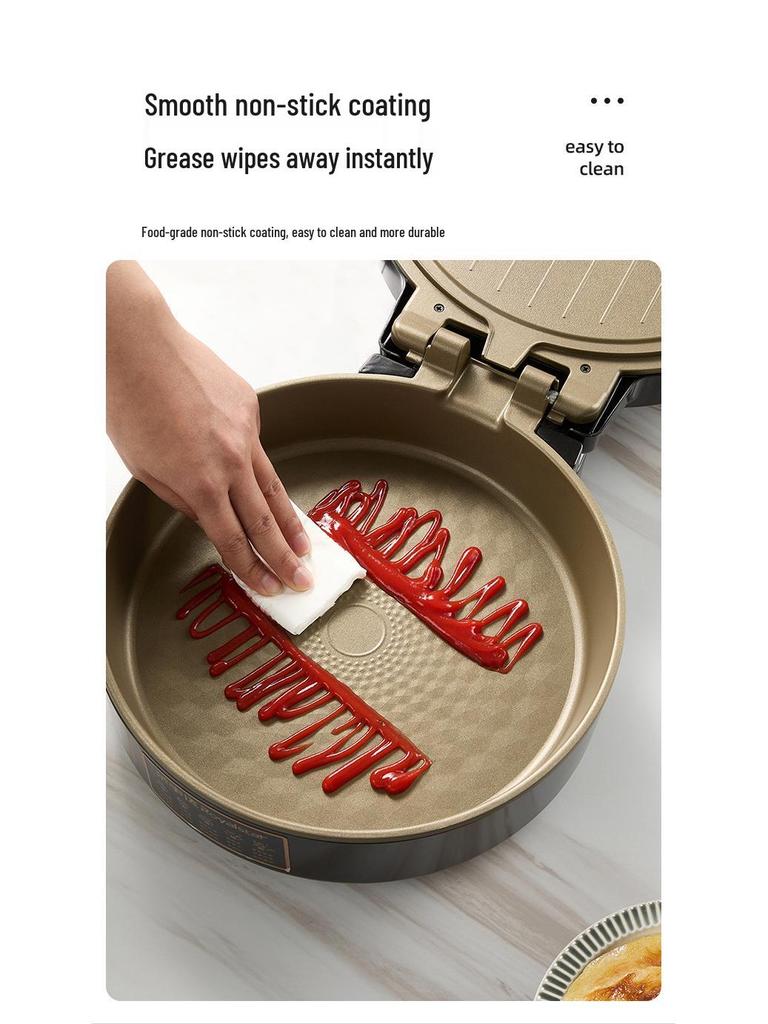 Rongshengda Double-Sided Electric Crepe Maker with Enlarged Titanium-Coated Plate