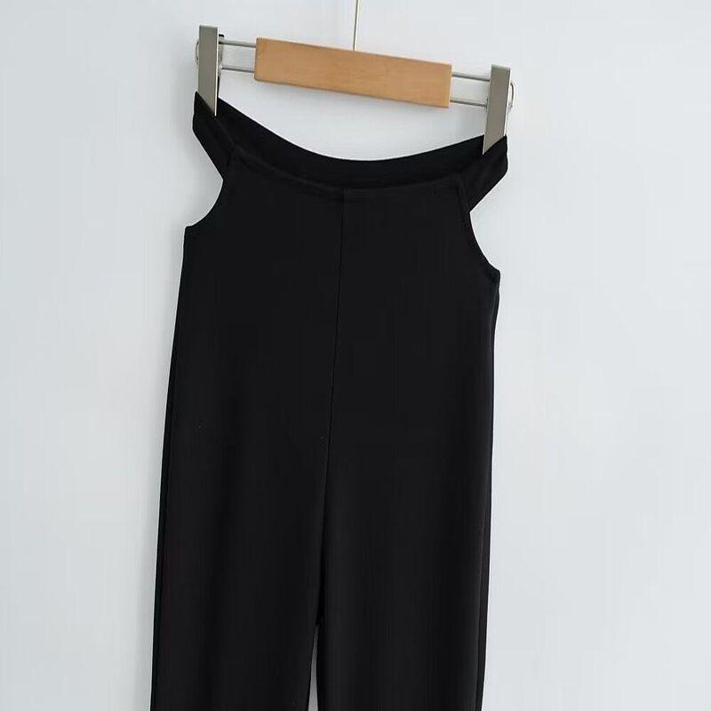 Fashion Wind 2024 Summer New Arrival Low Waist Silm Stylish European and American All-Matching Work Clothing Sexy Waist Leakage Flared Pants