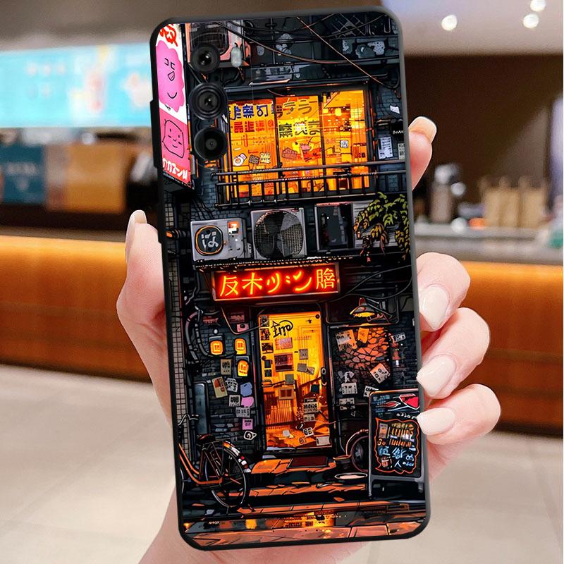 Japan Anime Street View Landscape Phone Case For Motorola Edge 60 50 40 Pro 60 50 40 30 Ultra Neo Fusion Moto G Play G Stylus G