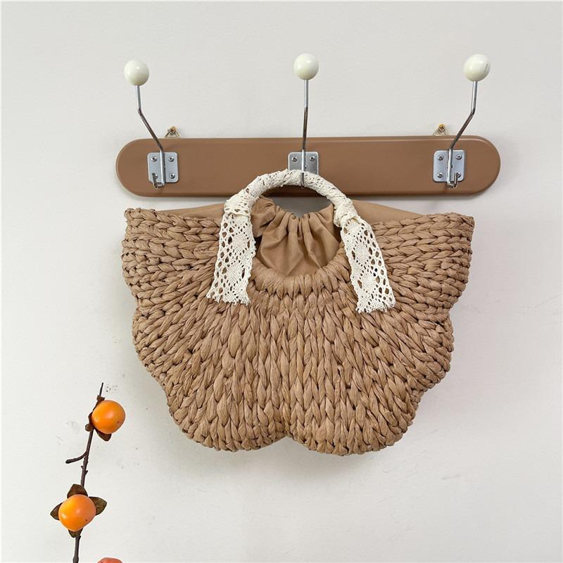 Summer simple hand-carried vegetable basket woven bag women's new butterfly-shaped handmade straw women's bag handbag