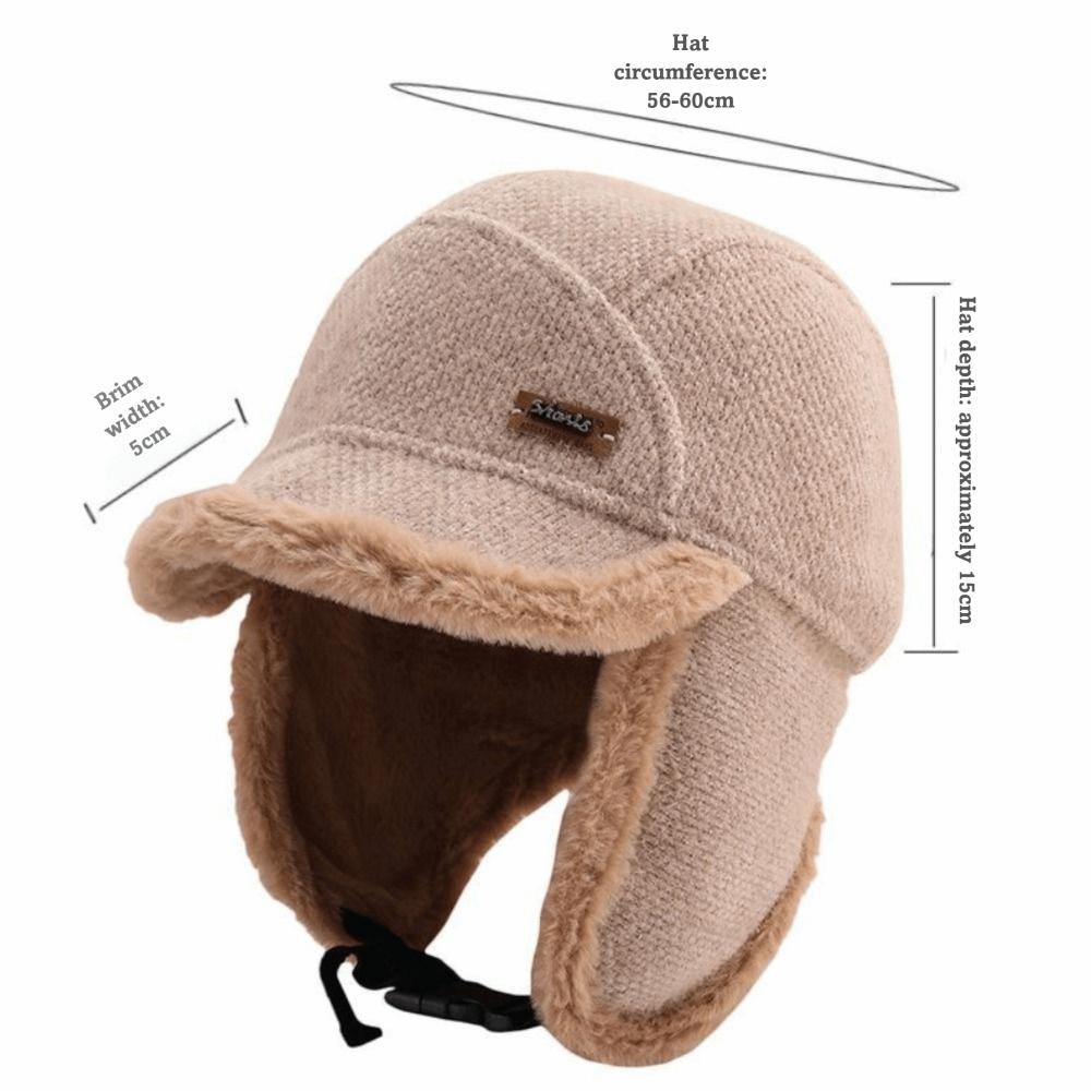 Casual Windproof Winter Hat Thickened Velvet Lining Faux Fur Hat Warm Earflaps Hat For Women