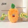 Pet Anxiety Relief Toy Stuffed Vegetable Dog Toy, Interactive Squeaky Chew Plush Carrot Eggplant Green Pepper with Rope Arm for Tug-of-war,