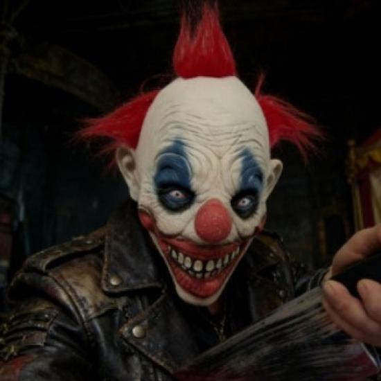 

Free labeling and quality inspection, film and television costume props, scary clown mask, funny headgear New Red-Haired Clown
