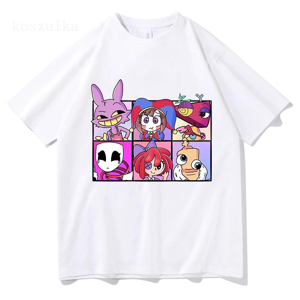 New 2026 Amazing Digital Circus Print T-shirt Boys and Girls Casual High-quality Choice Cotton Short-sleeved T-shirt
