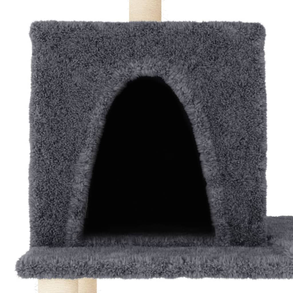 Cat Tree with Sisal Scratching Posts Dark Grey 167 Cm